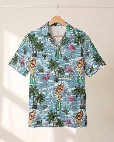 Vintage Surf Sun Hawaiian shirt print before personalizing