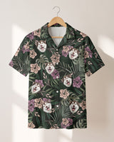 Vintage Tropical Natural personalized Hawaiian shirt printed with customer faces