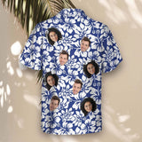 Weathered Tropic Hibiscus custom Hawaiian shirt with photos, example 1