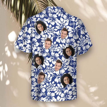Weathered Tropic Hibiscus custom Hawaiian shirt with photos, example 1