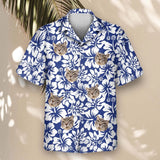 Weathered Tropic Hibiscus custom Hawaiian shirt with photos, example 2