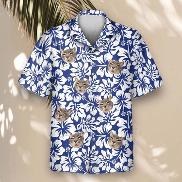 Weathered Tropic Hibiscus custom Hawaiian shirt with photos, example 2