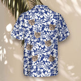 Weathered Tropic Hibiscus custom Hawaiian shirt with photos, example 3