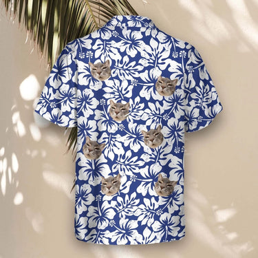 Weathered Tropic Hibiscus custom Hawaiian shirt with photos, example 3
