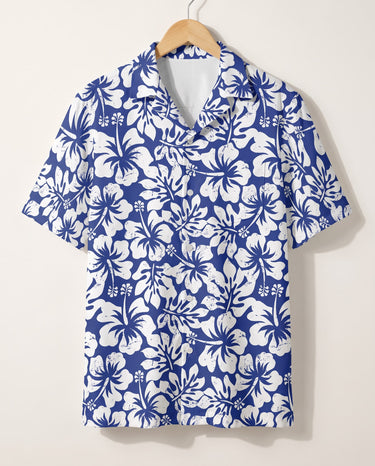 Weathered Tropic Hibiscus Hawaiian shirt print before personalizing
