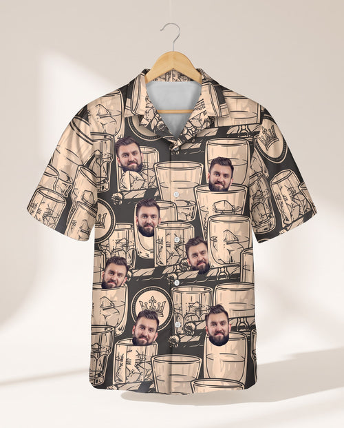 Whiskey Booze personalized Hawaiian shirt printed with customer faces