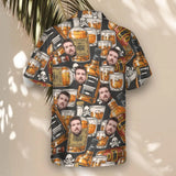 Whiskey Skulls Retro custom Hawaiian shirt with photos, example 1