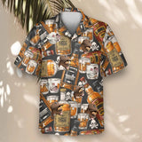 Whiskey Skulls Retro custom Hawaiian shirt with photos, example 2