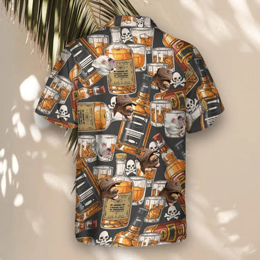 Whiskey Skulls Retro custom Hawaiian shirt with photos, example 3