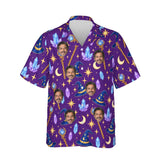 Wizard Hat Fantasy RPG Hawaiian Shirt personalized with printed faces, front view